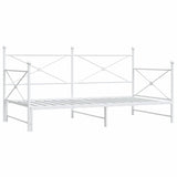 Daybed with Trundle without Mattress White 100x200 cm Steel 4104691