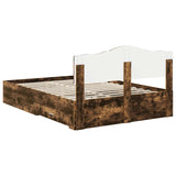 Bed Frame with Drawer Smoked Oak 150 x 200 cm Engineered Wood 3413181
