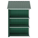 Garden Shed with Rack Green 205x130x183 cm Iron 47104