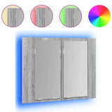 LED Mirror Cabinet Grey Sonoma 60x12x45 cm Engineered Wood 822842