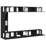 TV Cabinet Set Wall-mounted 9 pcs Black oak 30.5 x 30 x 110 cm 3333058