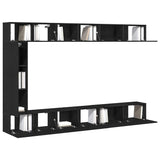 TV Cabinet Set Wall-mounted 9 pcs Black oak 30.5 x 30 x 110 cm 3333058