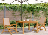 Garden Chairs 2 pcs Taupe Solid Wood Acacia and Fabric 367659