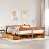 Bed Frame without Mattress Wax Brown 180x200 cm Super King Size Solid Wood Pine 3306374