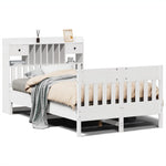 ZNTS Bed Frame without Mattress White 120x190 cm Solid Wood Pine 3323279