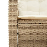 Garden Sofa with Table and Cushions L-Shaped Beige Poly Rattan 369050