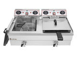 EH102V 16.9QT / 16L Total Capacity 24.9QT/23.6L Stainless Steel Faucet Double Tank Deep Fryer 43647401