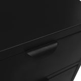 Sideboard Black Steel Medium Sideboard Rectangular Modern 336073