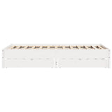 Bed Frame without Mattress White 150x200 cm King Size Solid Wood Pine 3301708