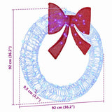Wreath with 80 LEDs Blue 92 x 92 x 9.5 cm Acrylic 42019127