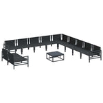 Garden Sofa Set with Cushion Anthracite Steel 3379007