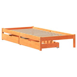 Bed Frame without Mattress Wax Brown 90x200 cm Solid Wood Pine 3301451
