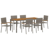 Garden Dining Set 7 pcs Grey Poly Rattan 3365411