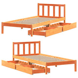 Bed Frame without Mattress Wax Brown 100x200 cm Solid Wood Pine 3301491