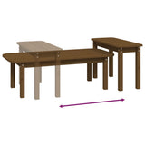 2 Piece Coffee Table Set Honey Brown Solid Wood Pine 822365
