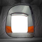 Camping Tent Tunnel 4-Person Grey and Orange Waterproof 94633
