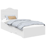 Bed Frame with Headboard White 100 x 200 cm Engineered Wood 3413639