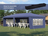 3 x 6m Pop Up Gazebo, Height Adjustable Marquee Party Tent with Sidewalls and Storage Bag, Blue T3398P319921