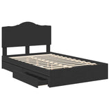 Storage Bed with Headboard Black 120 x 200 cm Engineered Wood 3413521