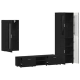 TV Cabinet Set with Drawer FLORIN 3 pcs Black Engineered Wood 3397965
