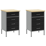 Work Cabinet Set with Drawer with Shelf Manual 5 pcs Black 3321422