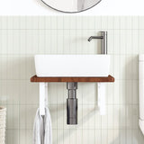 Basin Shelf Wall Mounted Steel and Solid Wood Oak 3302400
