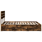Bed Frame with Drawer Smoked Oak 140 x 200 cm Engineer Wood 3411502