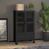Industrial Storage Chest Black Metal 339621