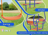 Three-In-One Kids Metal Swing Set with Swing, Glider, Rocking Chair Swing, for Ages 3 years T3398P347542