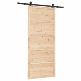 Sliding Door Brown 80 x 208 cm Solid Pine Wood 3381165