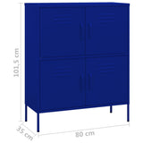 Storage Cabinet Navy Blue Steel Medium Height-Adjustable Shelves 336136