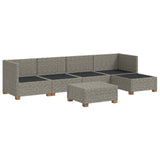 6 pcs Rattan Lounge Set with Cushions GENDT Natural Rattan 3429851