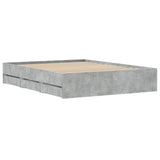 Bed Frame with Drawers without Mattress Concrete Grey 150x200 cm King Size 3207269