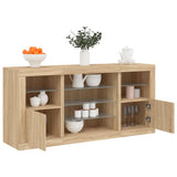 Sideboard with LED Lights Sonoma Oak 142.5x37x67 cm 3209088