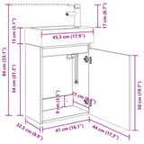 Bathroom Vanity Unit with Tap Concrete Grey 45.5 x 22.5 x 84 cm 889454