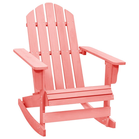 ZNTS Garden Adirondack Rocking Chair Solid Fir Wood Pink 315887
