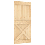 Sliding Door with Hardware Set 95x210 cm Solid Wood Pine 3332758