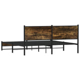 Metal Bed Frame without Mattress Smoked Oak 160x200 cm 4007835