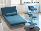 Single Velvet-Feel Sleeper Chair - Blue T3398P344449