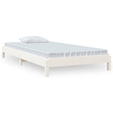 Stack Bed without Mattress White 90x190 cm Single Solid Wood Pine 820403