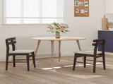 Dining Chair 2 pcs Light Brown and Light Solid Rubber Wood 42020510
