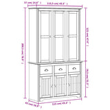 Highborad "BODO" White 115.5x43x200.5 cm Solid Wood Pine 3206451