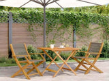 Bistro Set Grey Solid Acacia wood Compact Foldable Bistro Set 3281878