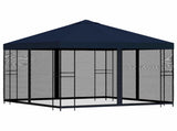 Garden Gazebo with Sidewalls 3 x 3 m Blue Polyester and Steel 900343