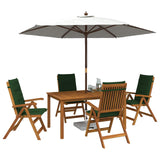 5-Piece Garden Dining Set Natural Solid Acacia Wood 3434571
