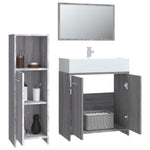 ZNTS 3 Piece Bathroom Furniture Set Grey Sonoma Engineered Wood 3154407