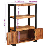Bookshelf with Doors Brown Solid Acacia Wood and Metal 4104770