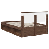 Bed Frame with Headboard Brown Oak 120 x 200 cm Engineered wood 3407910