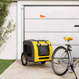 Pet Bike Trailer Yellow and Grey Oxford Fabric&Iron 93840