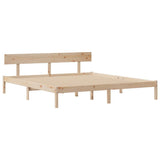 Bookcase Bed without Mattress 180x200 cm Super King Solid Wood Pine 3321840